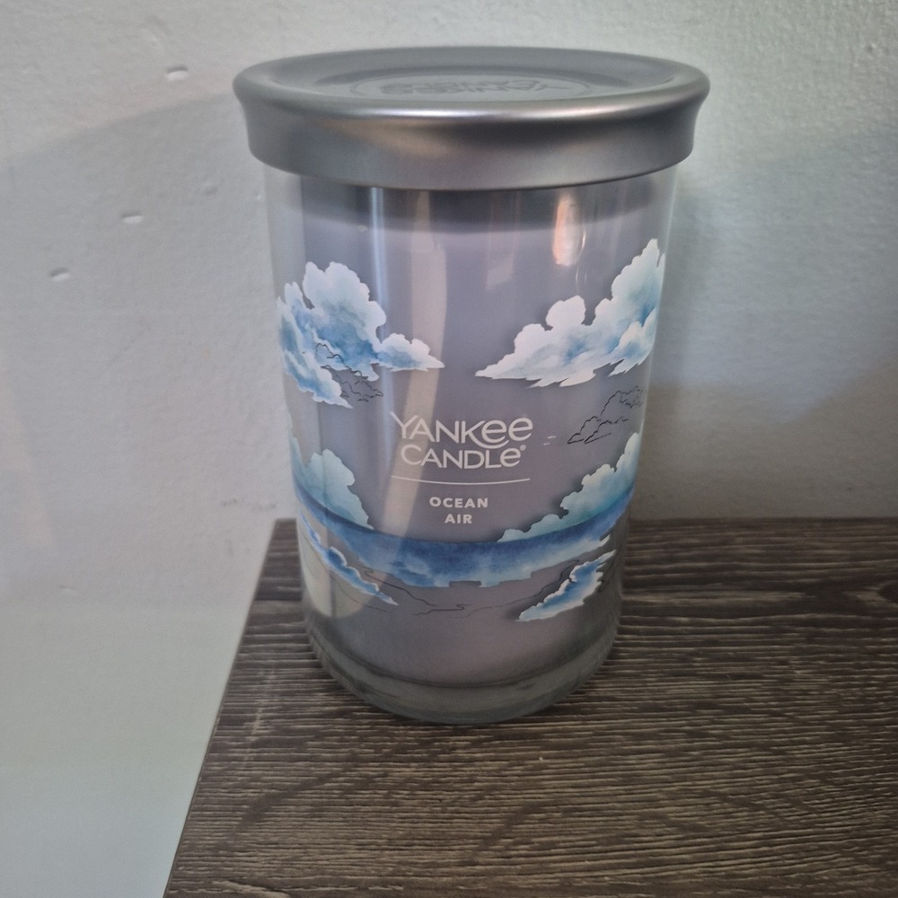 NEW-Yankee Candle OCEAN AIR Large Jar 20oz BLUE-- DOUBLE‎ WICK